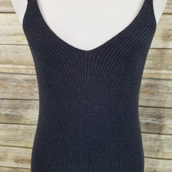 Zara Classic Cashmere Silk Blend Knit MaxiTank Dress with V Neck  - SZ M - Picture 6 of 11